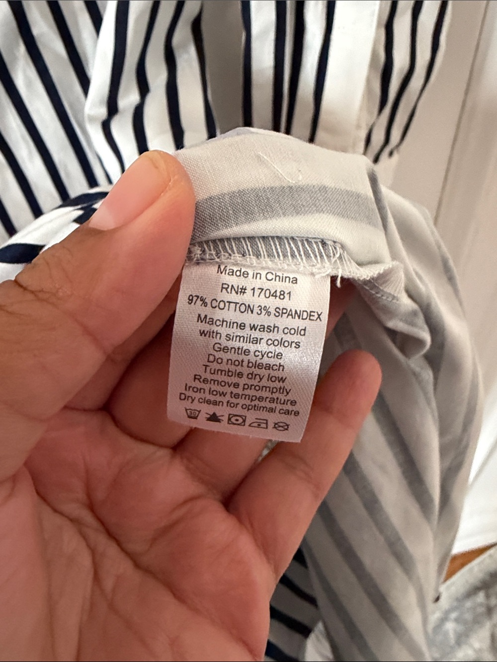 Striped Tie-Waist Shirt Robe - White & Black - Picture 10 of 11